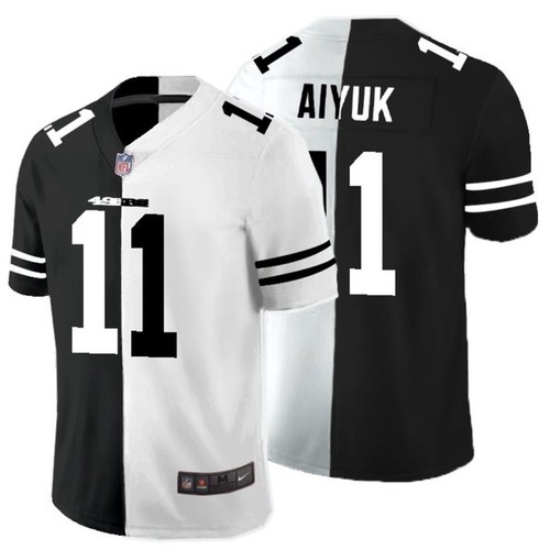 Men's San Francisco 49ers #11 Brandon Aiyuk Black & White Split Limited Stitched Jersey